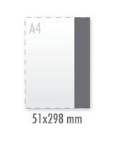 Sticker 51x298mm (indoor zilver) 72 µm plakpapier zilver, glanzend