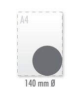 Sticker rond 140mm (indoor zilver) 72 µm plakpapier zilver, glanzend