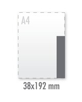 Sticker 38x192mm (indoor wit) 90 grams plakpapier wit, glanzend