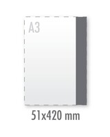 Sticker 51x420mm (indoor wit) 90 grams plakpapier wit, glanzend