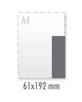 Sticker 61x192mm (indoor wit) 90 grams plakpapier wit, glanzend