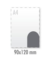 Sticker tunnel 90x120 (indoor wit) 90 grams plakpapier wit, glanzend