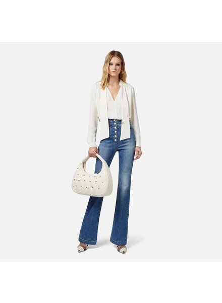 ELISABETTA FRANCHI V-hals Blouse met kraag