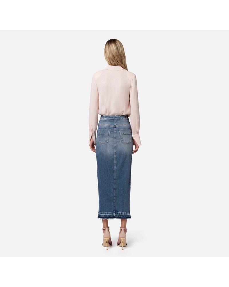 ELISABETTA FRANCHI GJ29I Denim Midi Skirt