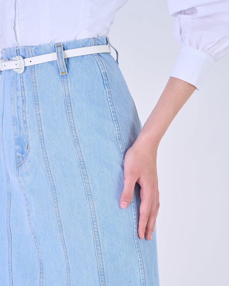 SILVIAN HEACH GPP24327LO Denim Midi Skirt