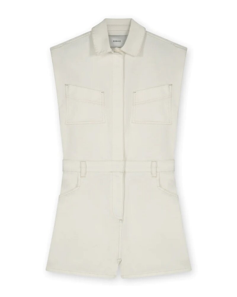 Homage Sleeveless Denim Playsuit