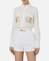 ELISABETTA FRANCHI Blouse With Embellished Pockets