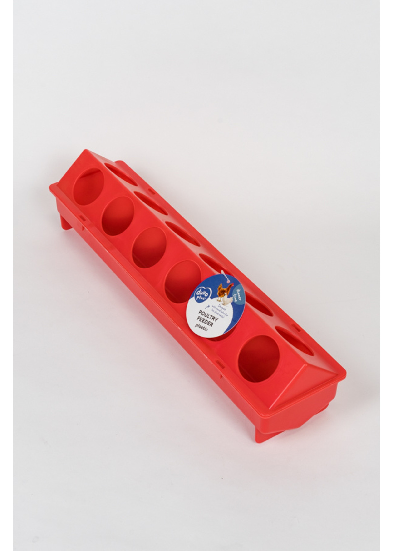 Rode kippenvoerbak Plastiek 51 cm