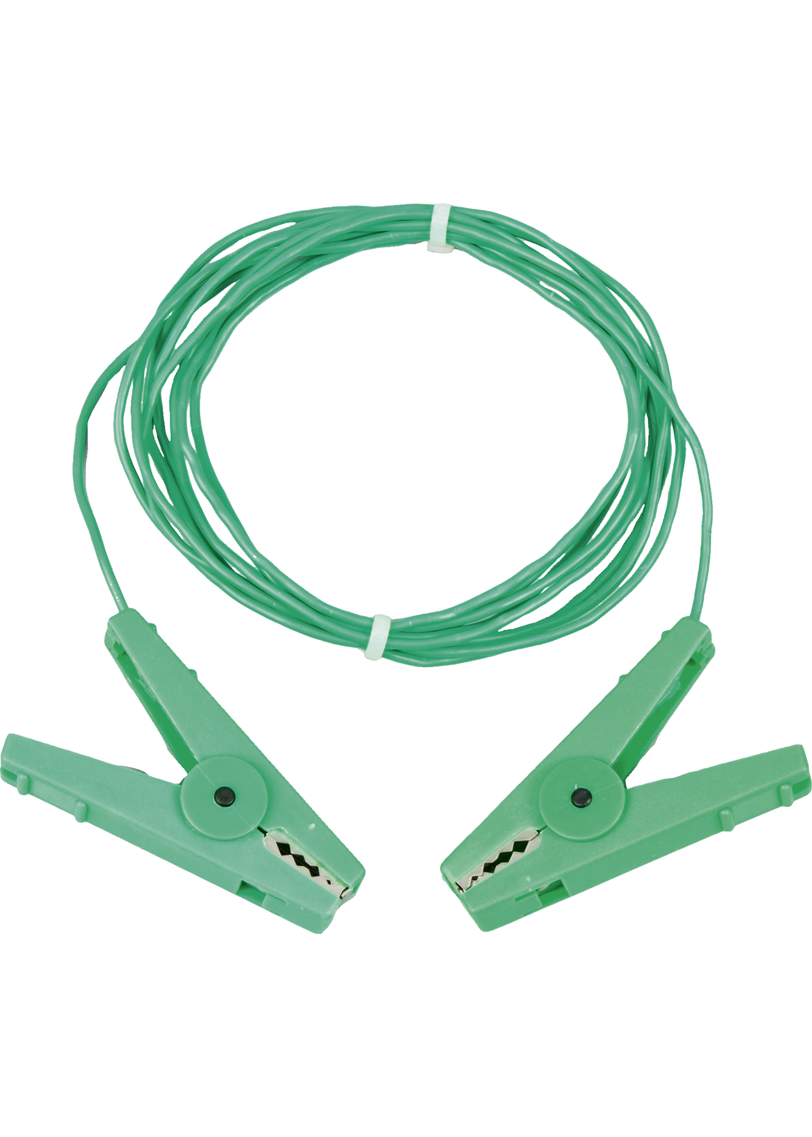 Earth pin connector cable 3m, green with stainless steel clamps