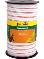 Ruban Tornado 20mm blanc/orange 200m/rouleau