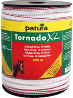 Patura Ruban Tornado XL 40mm blanc/rouge 200m/rouleau