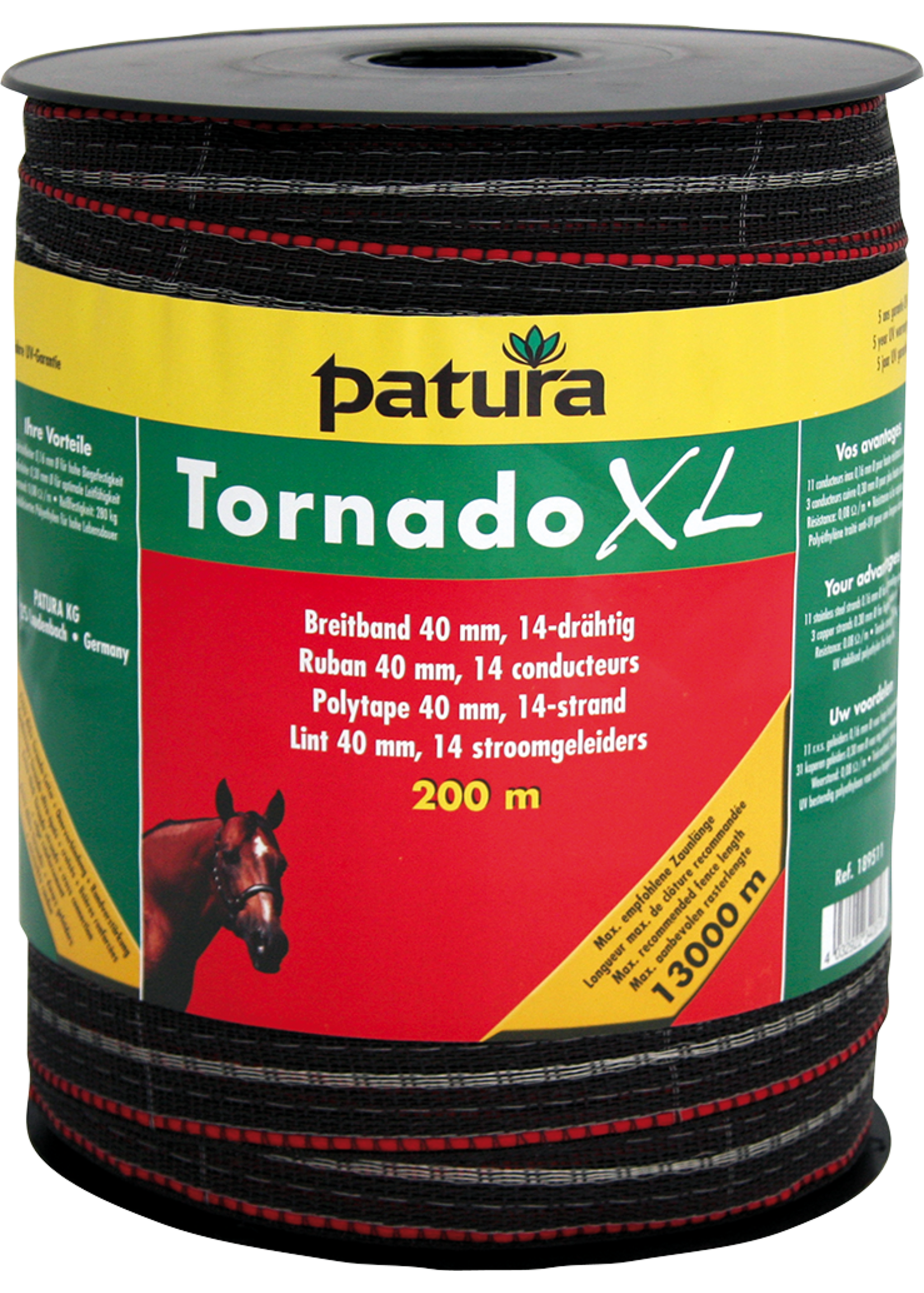 Patura Tornado XL lint 40mm bruin 200m/rol