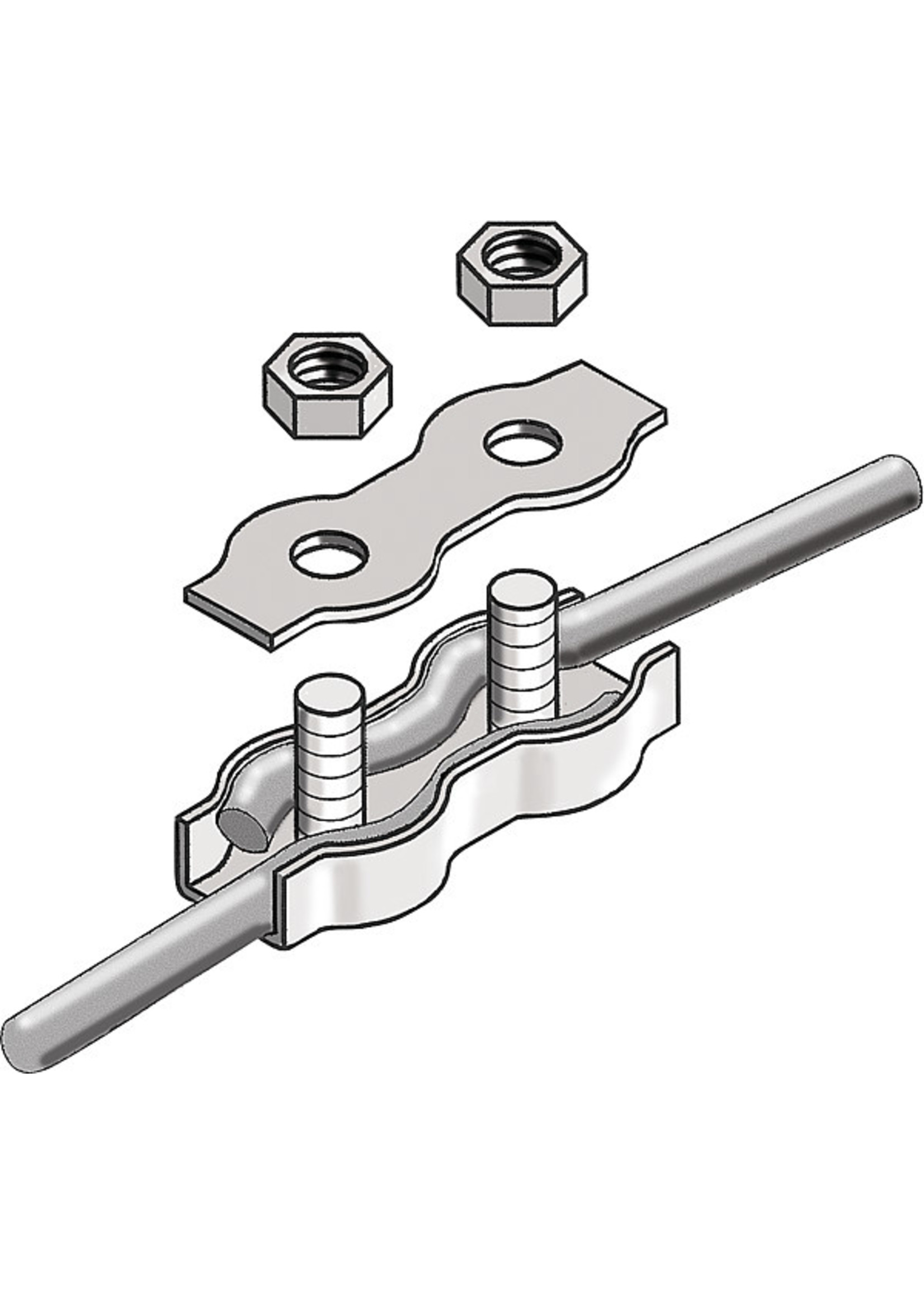 Patura Cord fastener, for cord up to 6 mm galvanised (5pcs/pack)