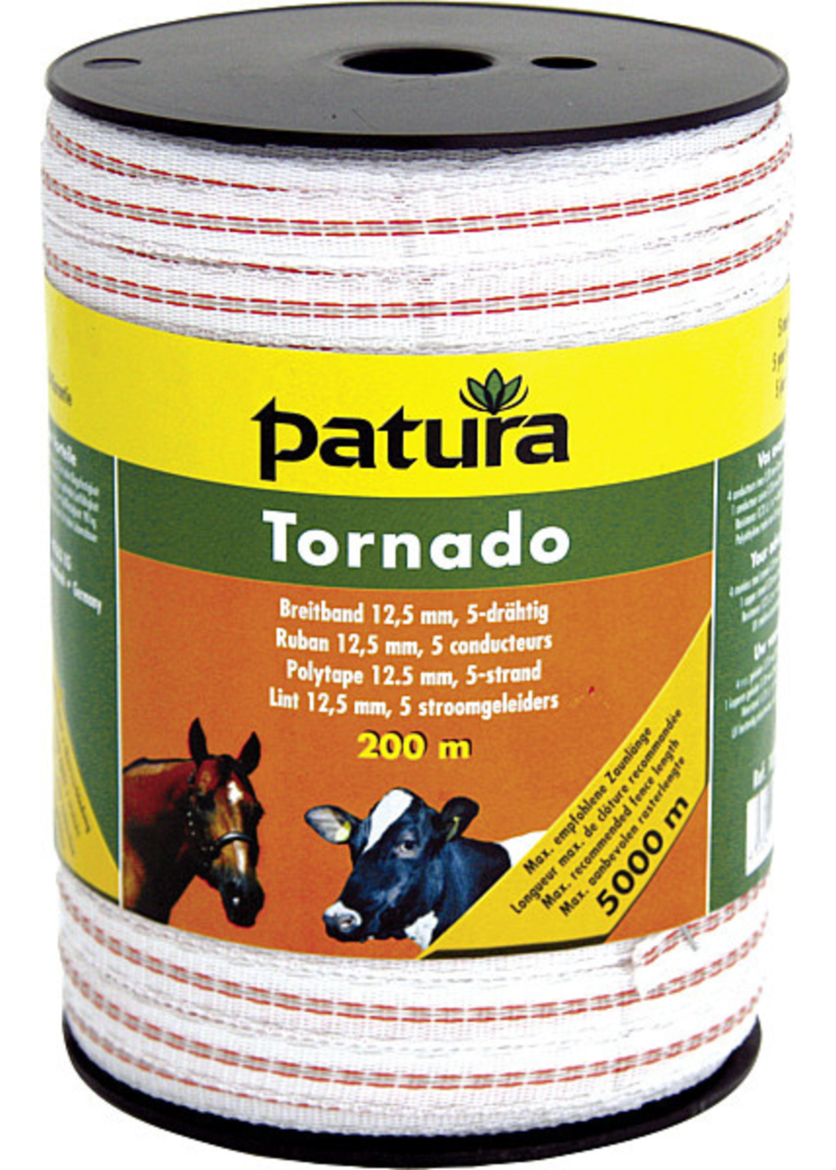 Tornado lint 12.5mm wit/rood 400m/rol