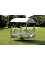 Professional square feeding rack with palisade feed fence