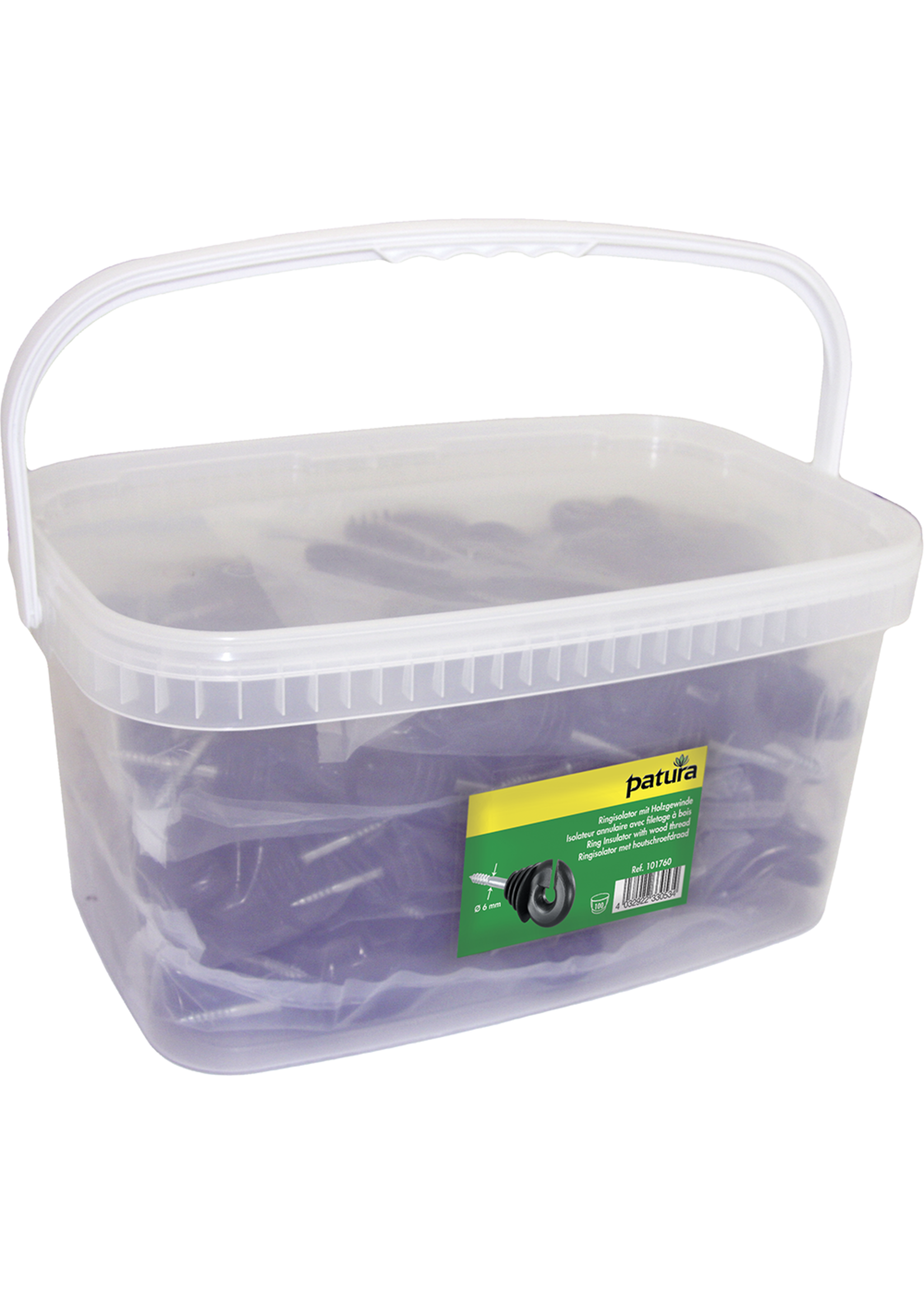 Patura Ring insulator with wood thread 6mm shank (bucket 250pcs)