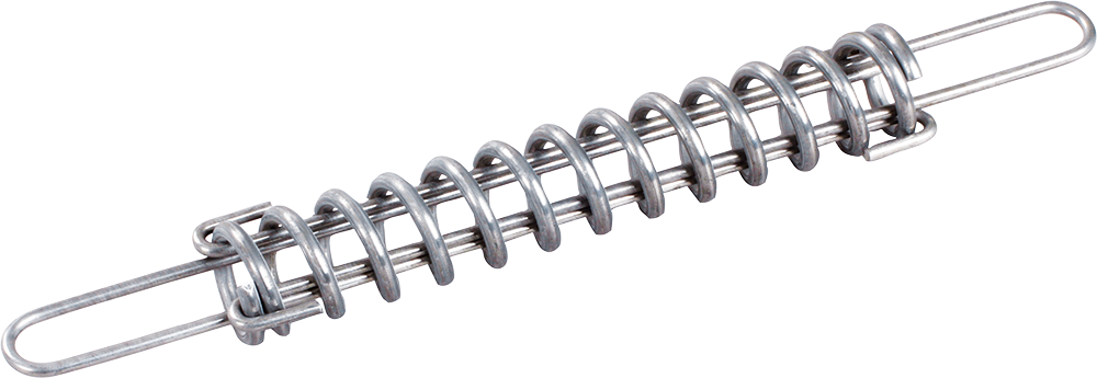 2 stuks trekveer met dubbele haak 2,5 x 27 x 260 mm, draaddiameter 2,5 mm, OD 27 mm, lengte 260 mm, veerstaal