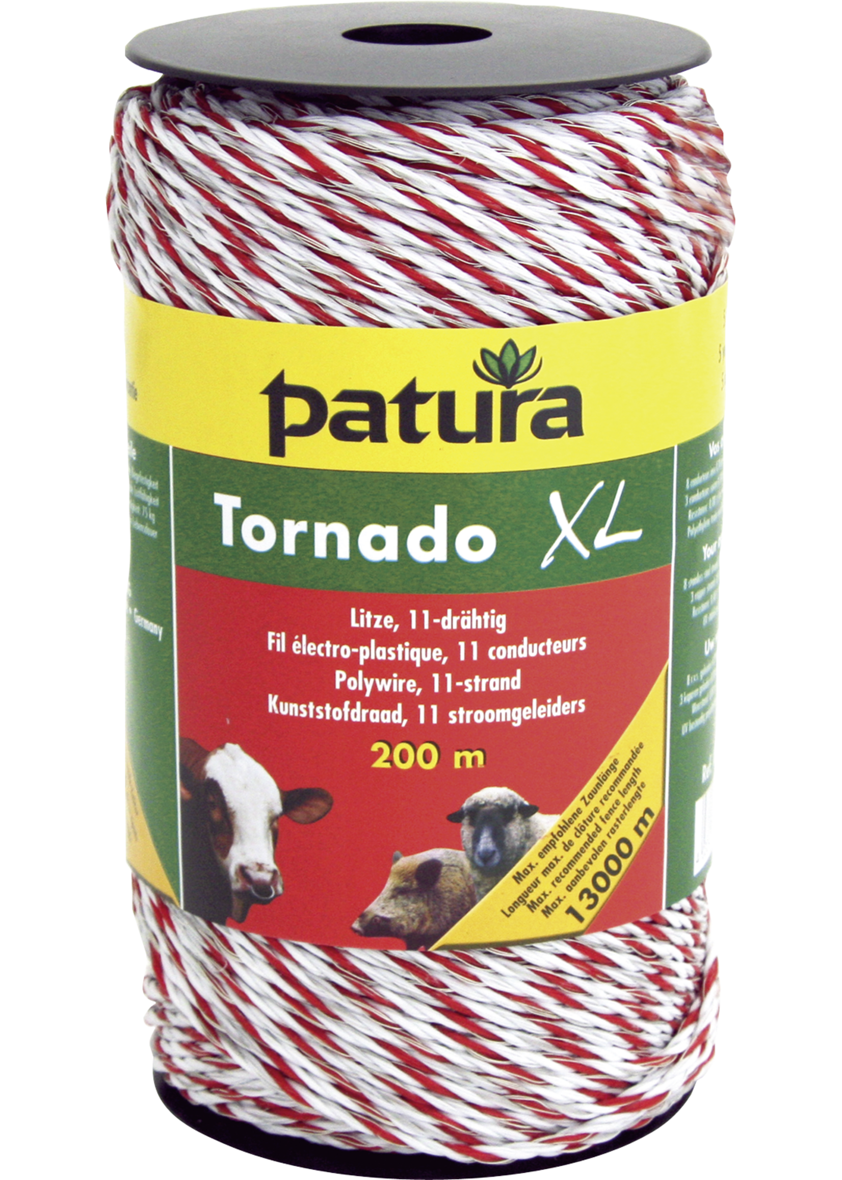 Patura Tornado XL fil plastique bleu/blanc 1000m