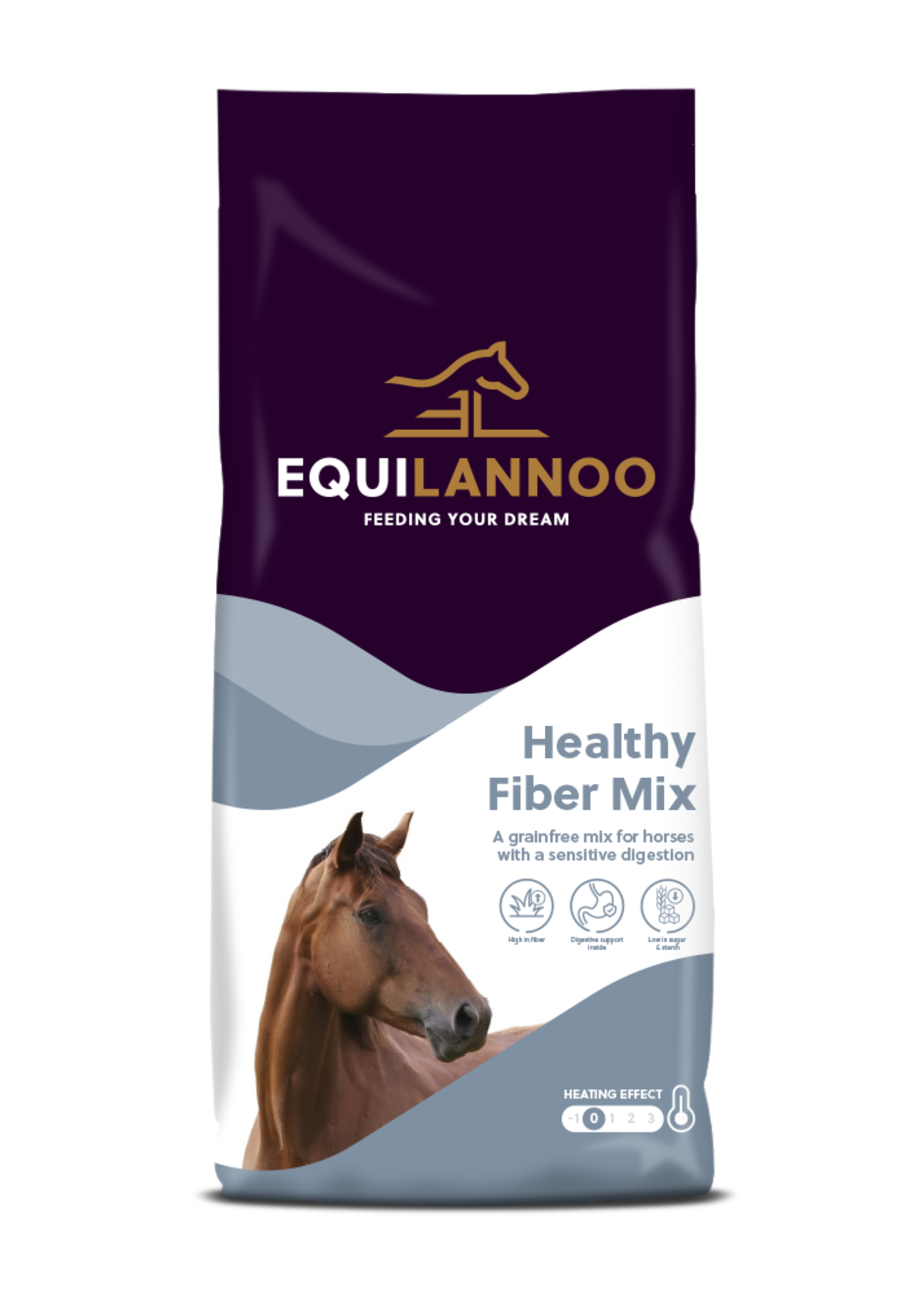 Equilannoo EQL Healthy Fiber Mix 15 kg | Mélange riche en fibres sans céréales pour chevaux sensibles