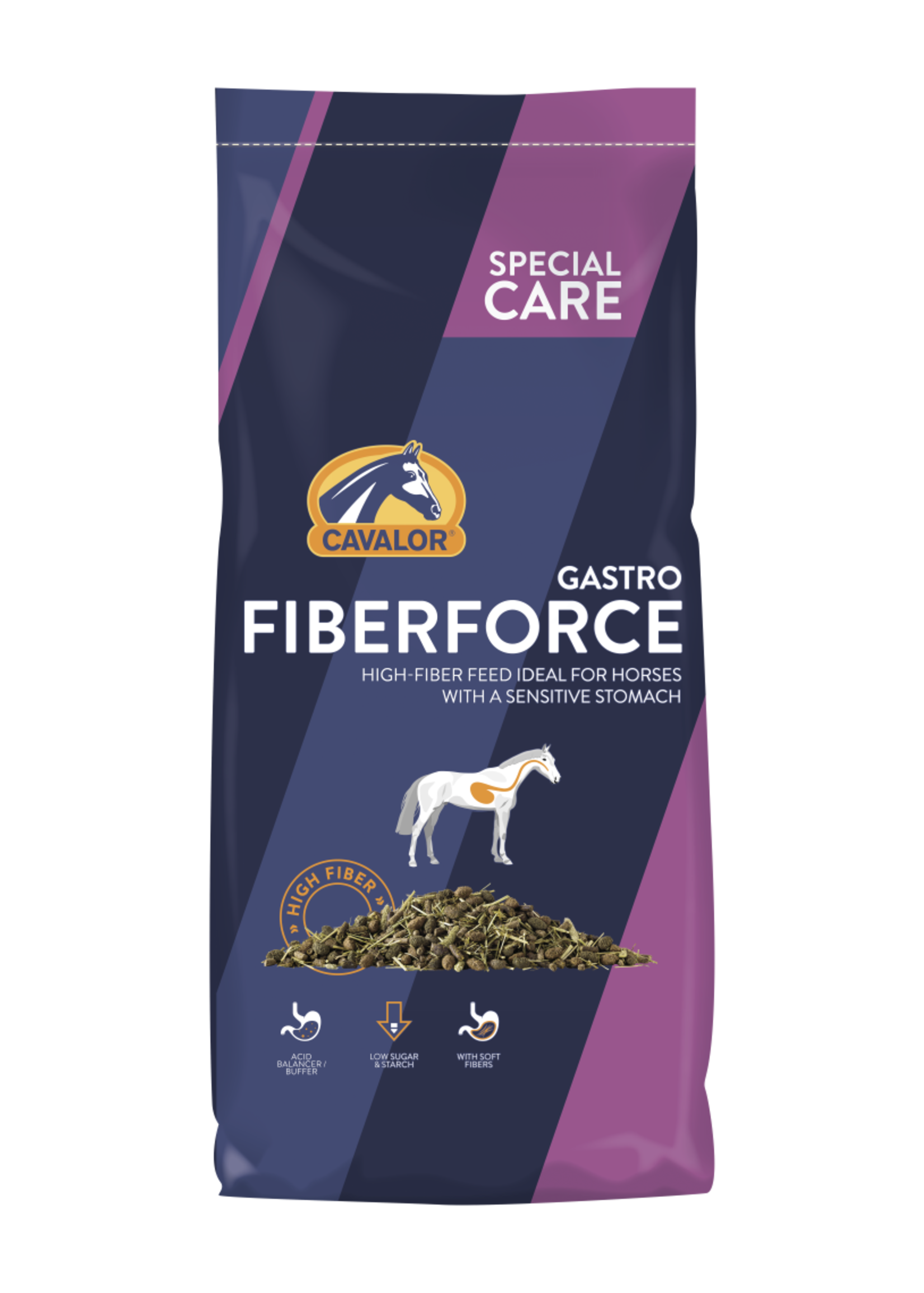 Cavalor Cavalor FiberForce Gastro 15 kg | High-fibre stomach-friendly muesli for horses with sensitive stomachs