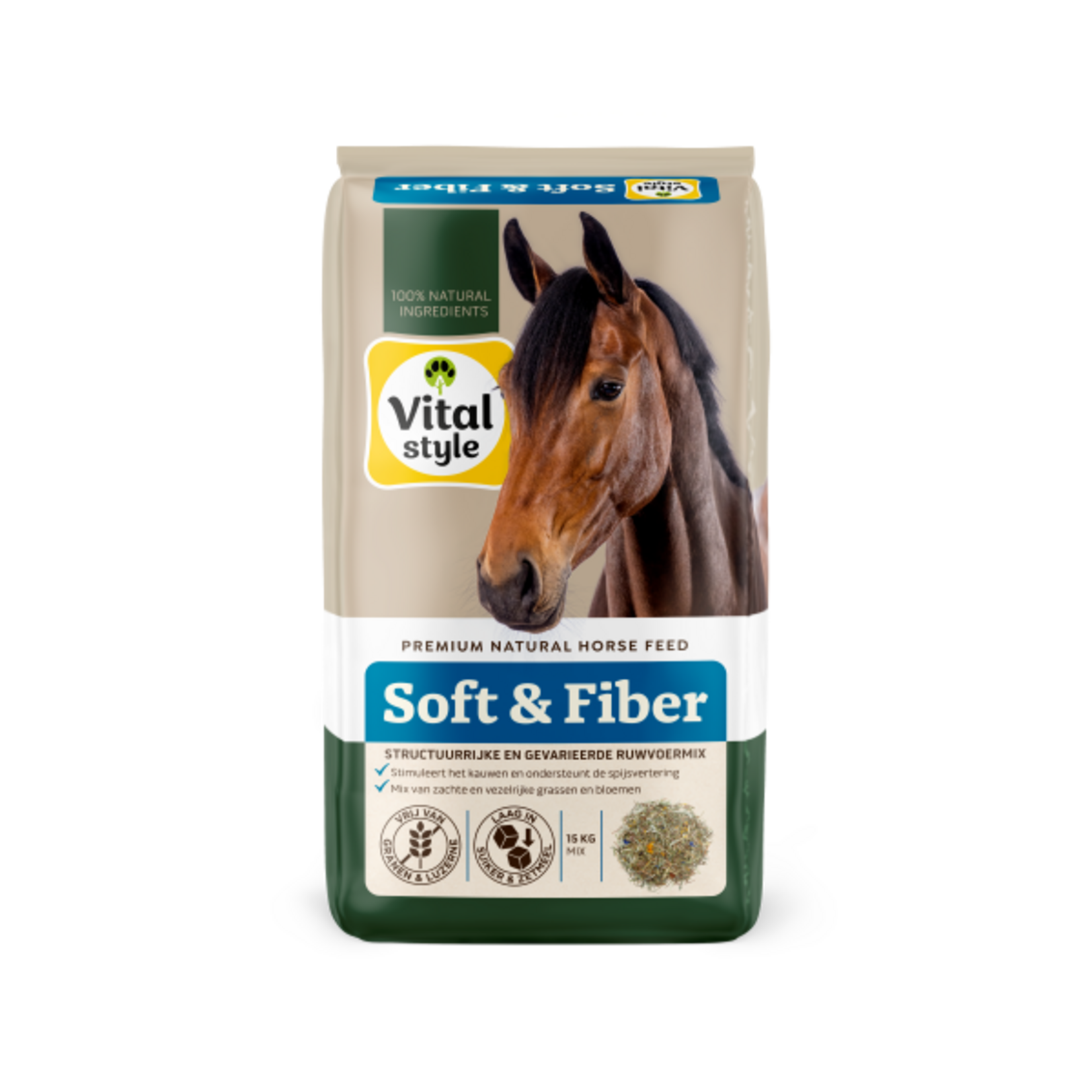 Vitalstyle Vitalstyle Mélange de Fourrage Soft & Fiber 15 kg | Pour la mastication et une ration riche en fibres