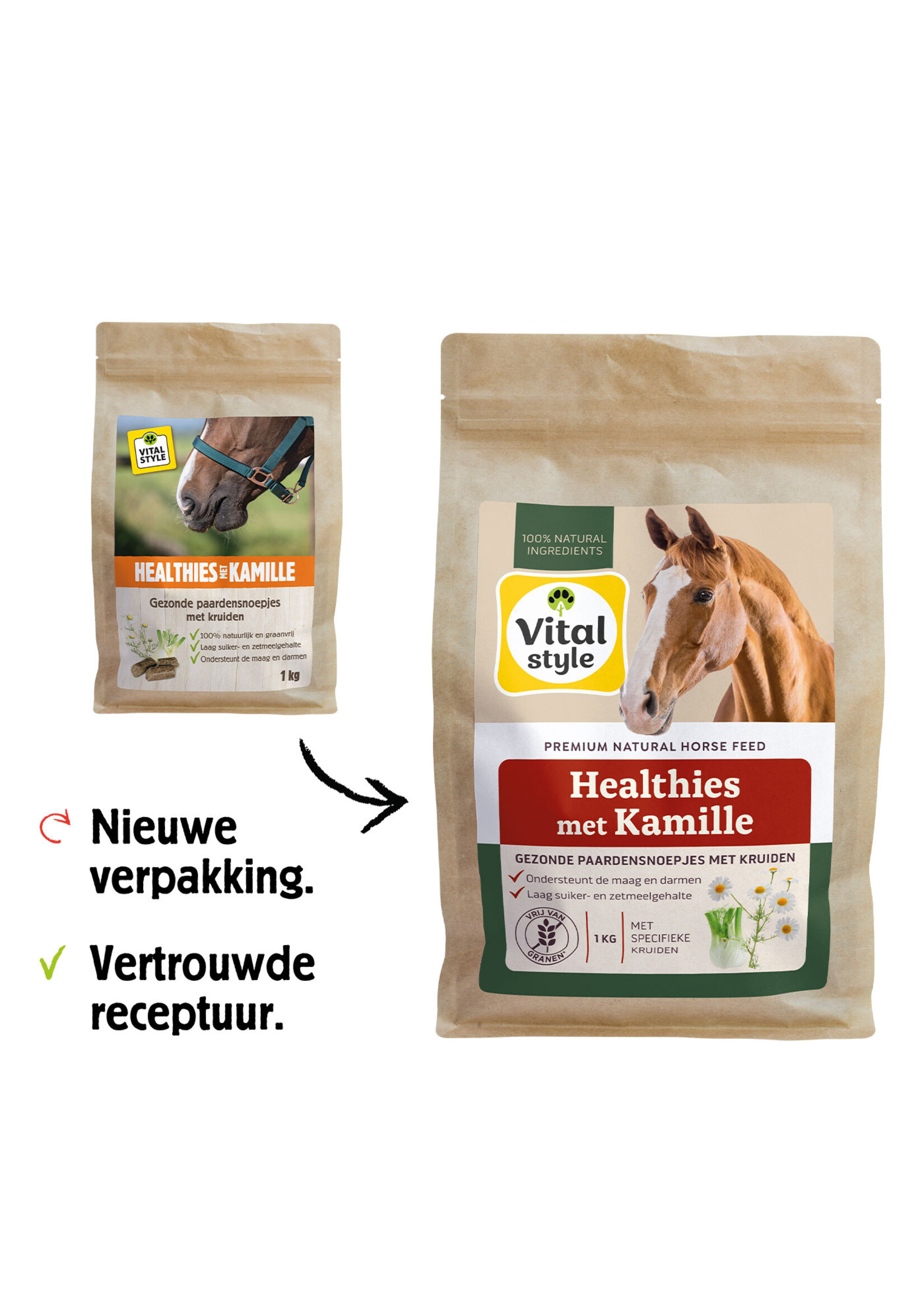 Vitalstyle VitalStyle Healties Chamomile 1 kg | Natural chamomile reward for horses and ponies