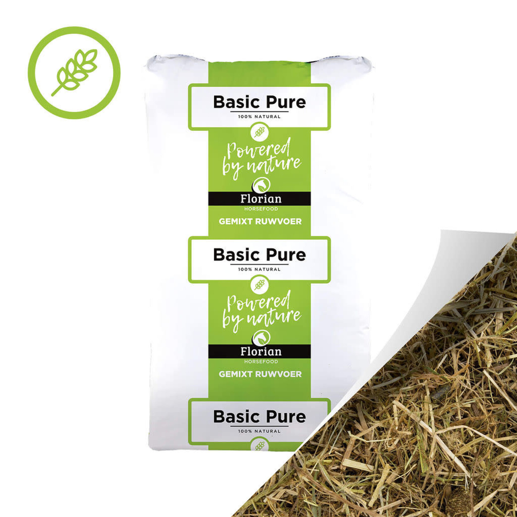 Florian Florian Basic Pure 14 kg | Vezelrijke ruwvoeraanvulling voor een natuurlijk rantsoen