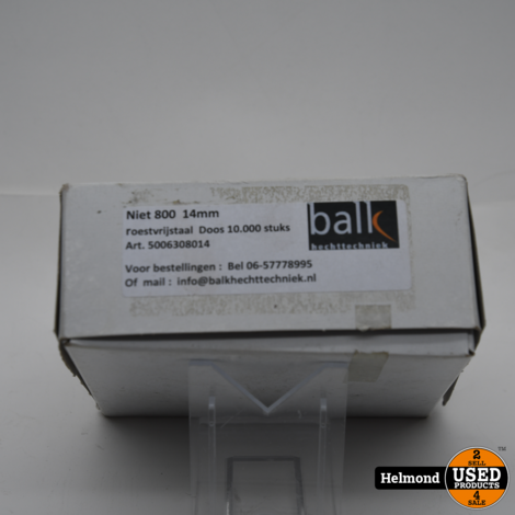 Balk 5006308014 Niet 800 14mm RVS 10.000 Stuks | Nieuw