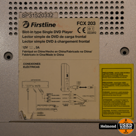 Firstline FCX203 DVD speler met Afstandbediening | Nette Staat