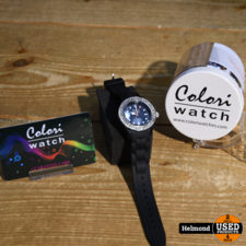 Colori Watch Dames Horloge Zwart met Steentjes | Nette Staat