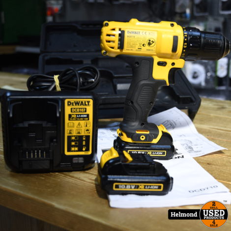 DeWalt DCD710 Accu Schroefboormachine 2 Accu's, Lader en Koffer |