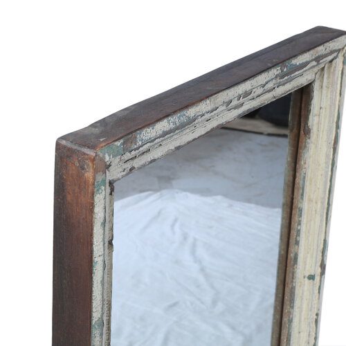 Spiegel lijst patina creme/groen