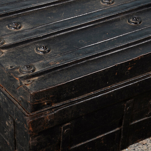 Stalen reiskist zwart blauw