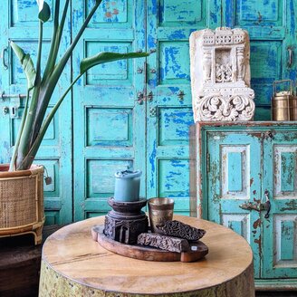 Kamerscherm turquoise blauw