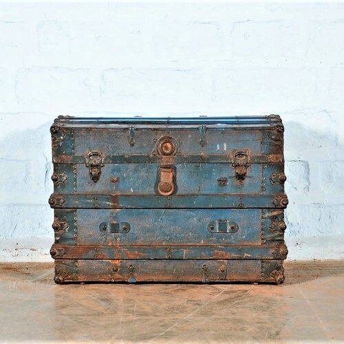 Dekenkist paars blauw
