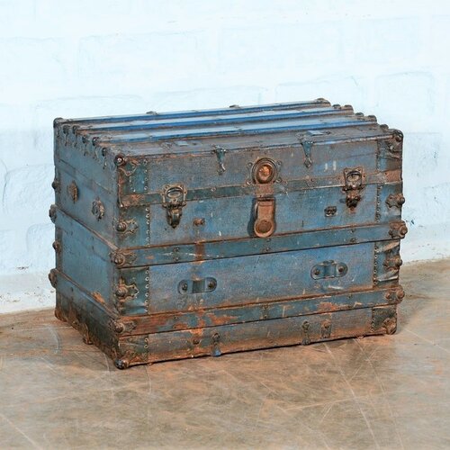 Dekenkist paars blauw