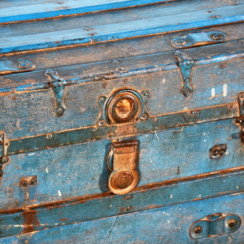 Dekenkist paars blauw