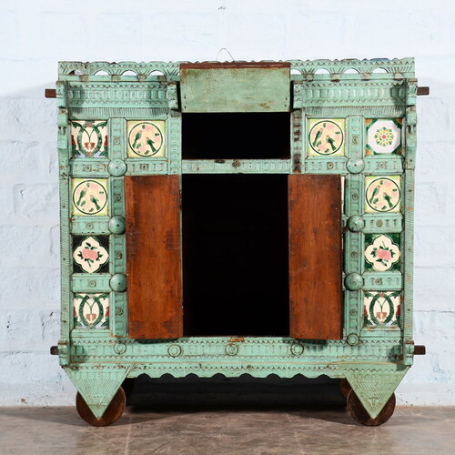 Antiek turquoise Damchiya dressoir
