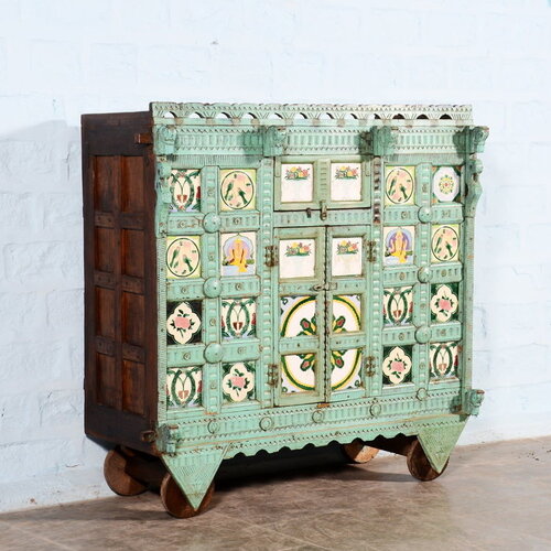 Antiek turquoise Damchiya dressoir