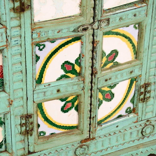 Antiek turquoise Damchiya dressoir