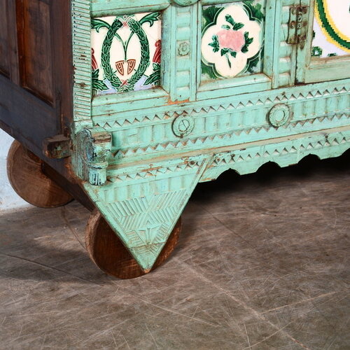 Antiek turquoise Damchiya dressoir