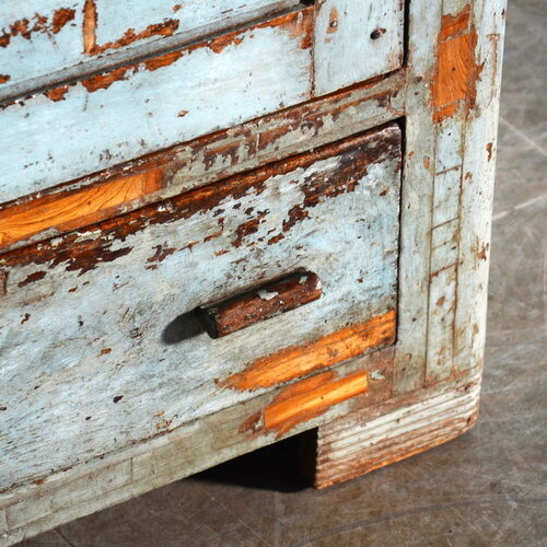 Art Deco kast met spiegel blauw