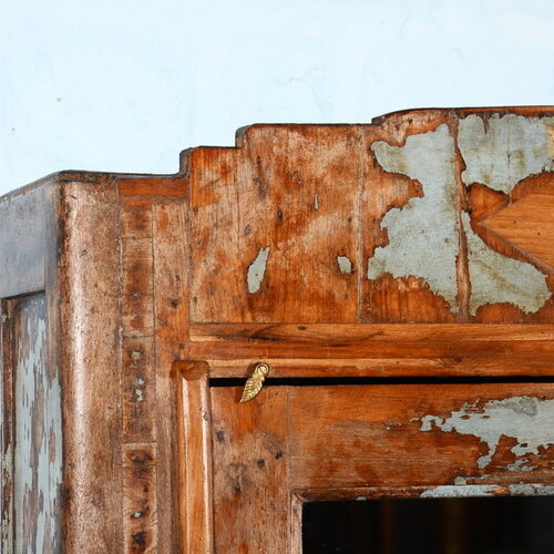 Art Deco kast met spiegel blauw