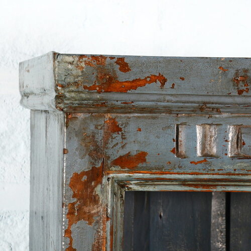 Half open kast grijsblauw
