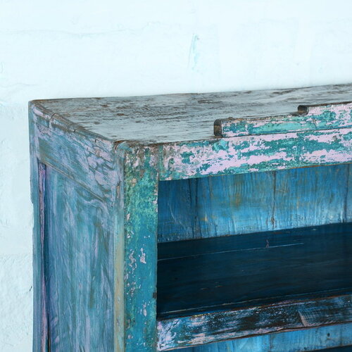 Vitrinekast blauw / roze
