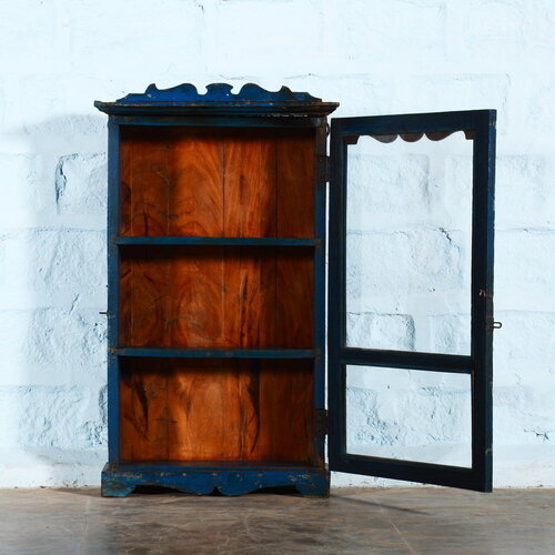 Vintage medicijnkastje donkerblauw