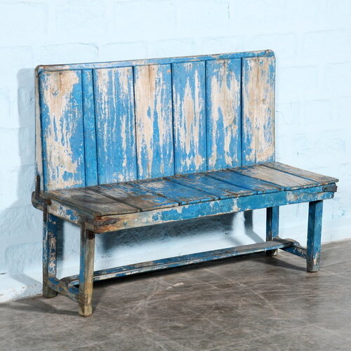 Bankje Stationshal blauw