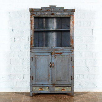 Half open kast grijsblauw