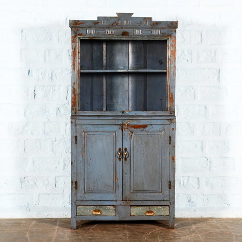 Half open kast grijsblauw