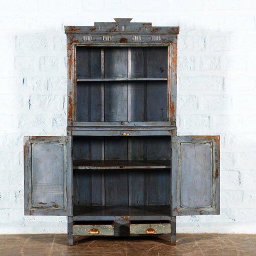Half open kast grijsblauw